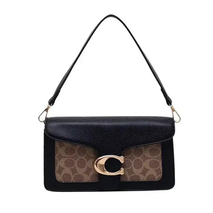 Sac à langer femme 2026 nouvelle mode, petit sac carré imprimé, design contrastant, sac bandoulière