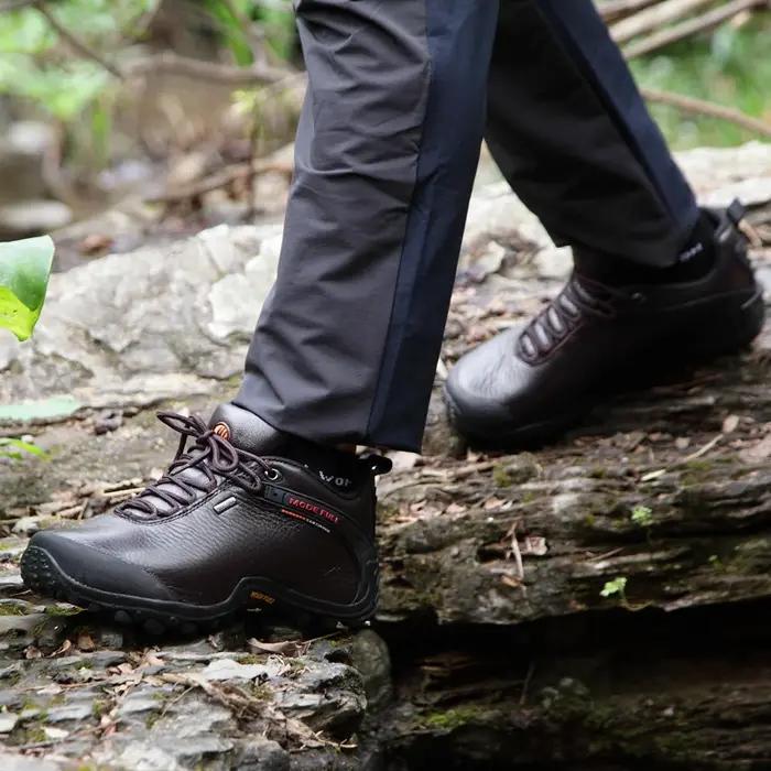 Chaussures de randonnée cuir imperméables homme femme - Bottes chasse neige escalade montagne