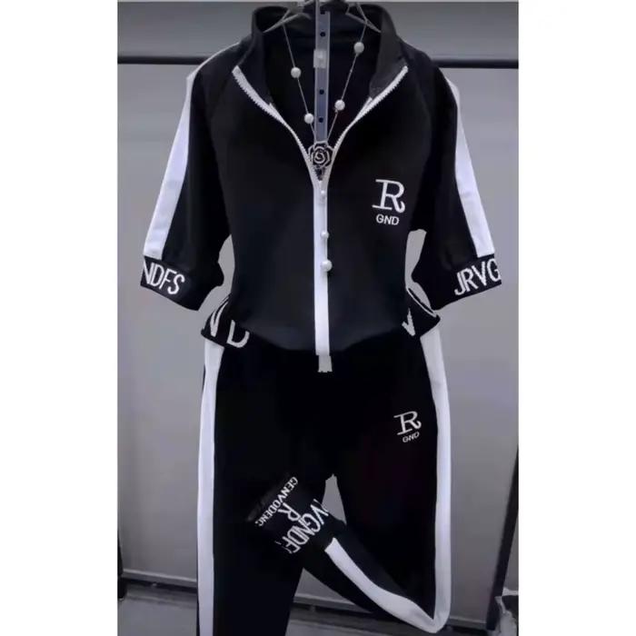 Survêtement femme 2026 ample décontracté à manches courtes haut à capuche pantalon deux pièces ensemble Sweat costume pour femmes vêtements occasions spéciales