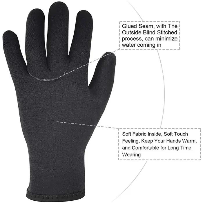 Gants de plongée en néoprène 3mm 5mm pour plongée en apnée surf kayak canoë pêche sous-marine ski nautique et autres sports aquatiques