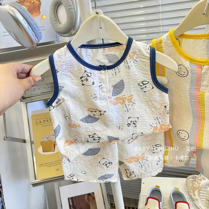 Ensemble deux pièces pour garçons et filles, gilet et short décontractés pour bébé, nouvelle Version