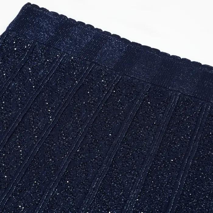 Ensemble femme haut et jupe en tricot élastique de luxe, style féminin, manches longues, nouvelle co