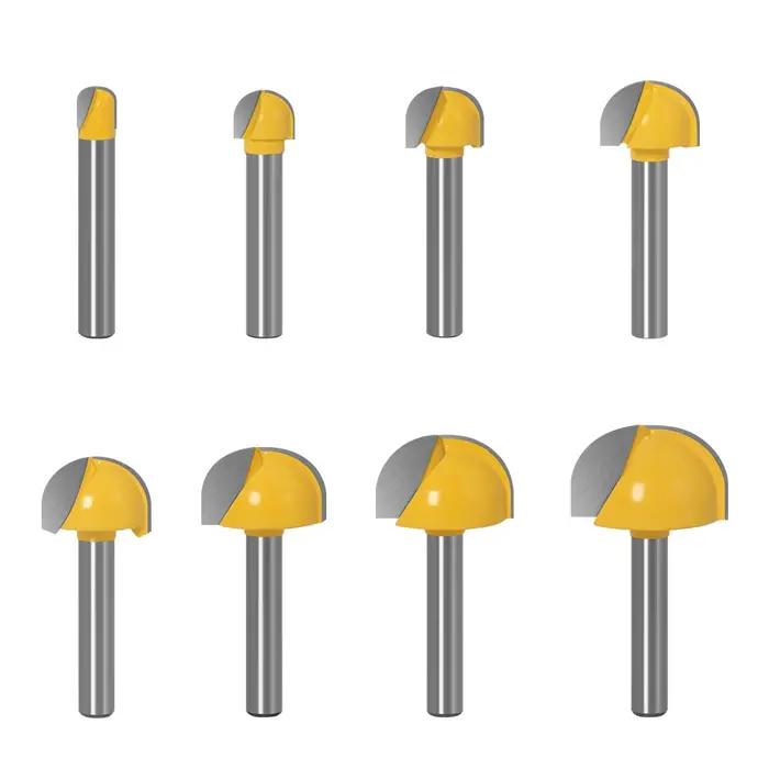 Mèches à nez rond en carbure massif, tige de 6mm, 6,8,12,16,18,20,22mm, outils CNC, nez rond, boîte