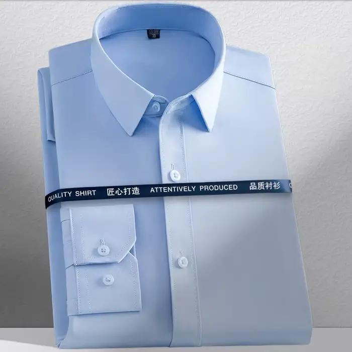 Nouvelles chemises pour hommes à manches longues, chemises habillées pour hommes, coupe ajustée, che