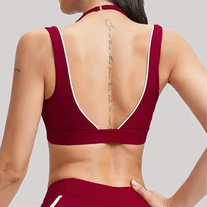 Ningyu femmes couleur bloquant Yoga soutien-gorge haut de gamme mode beau dos gymnastique soutien-go