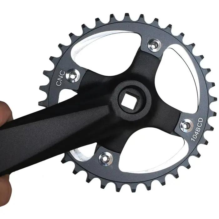 104BCD – pignon de manivelle de vélo, 152/165/170mm, pour vtt, trou carré, 30T 32T 34T 36T 38T, plat