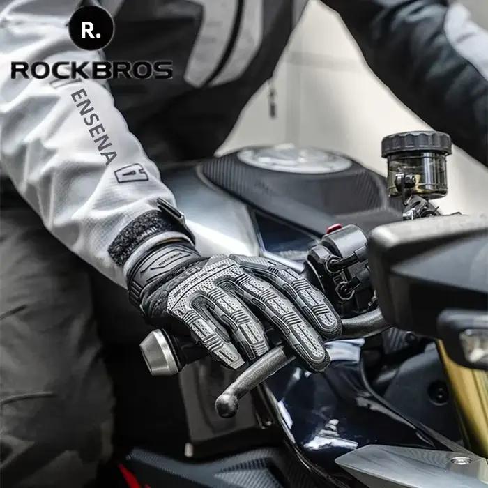 Gants de vélo ROCKBROS rembourrage SBR épaissi antichoc matériau respirant gants de sport d'hiver gants de vélo tout terrain à doigts complets