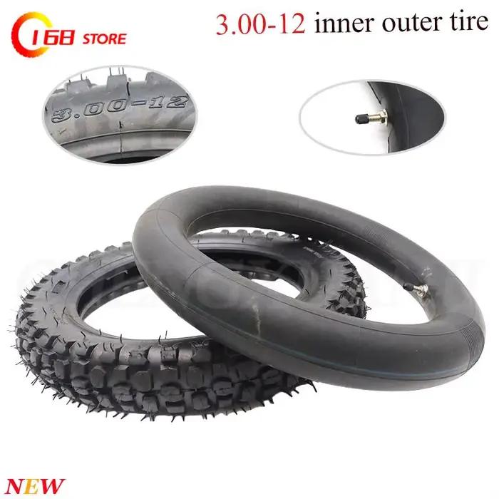 Pneu et chambre à air de haute qualité 3.00-12 80/100-12, pneu de 12 pouces pour moto tout-terrain, motocross, dirt bike