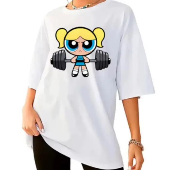 Filles Super puissant Blouse formation Streetwear T-shirt chemise femme académie gymnase Fitness T-s
