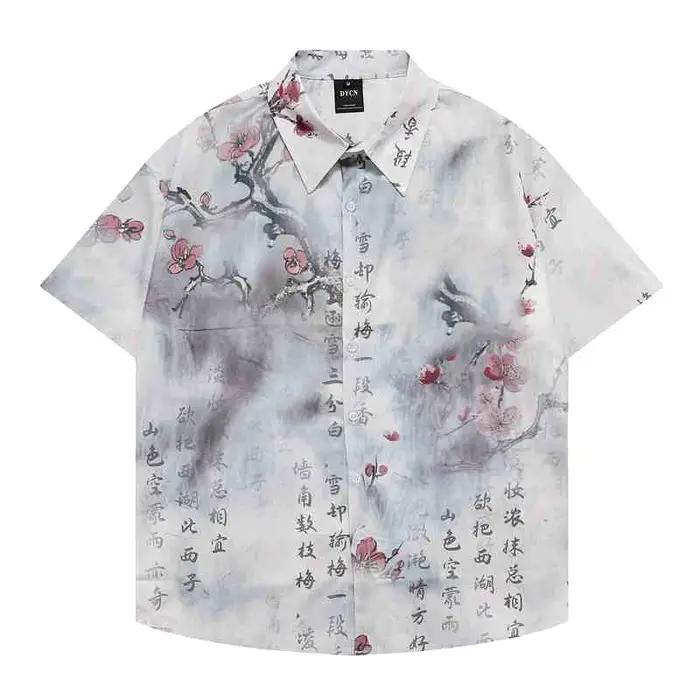 2025 nouvelle mode été chemises hawaïennes hommes vacances décontracté style chinois imprimé graphiq