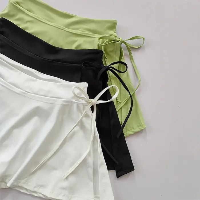 Jupe de sport de Yoga, jupe de Tennis de Badminton, pantalon demi-corps, jupe de poche à séchage rap