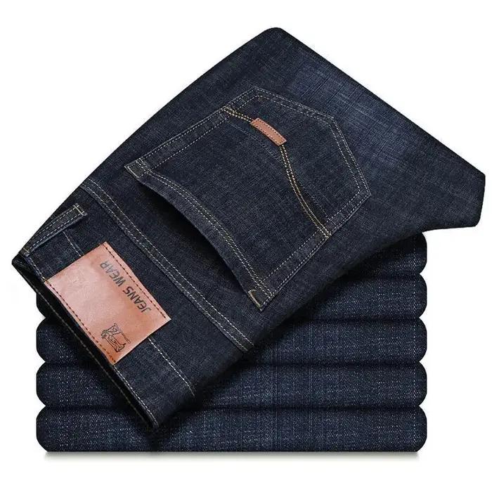 Jeans bleus pour hommes, pantalons décontractés et confortables, pantalons droits, vêtements de marq