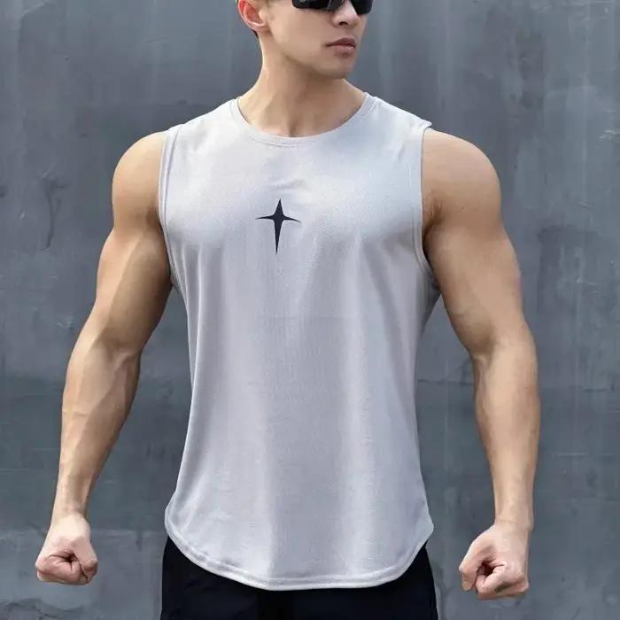 Été gilet sans manches sport de plein air débardeur course fitness maillot de corps séchage rapide c
