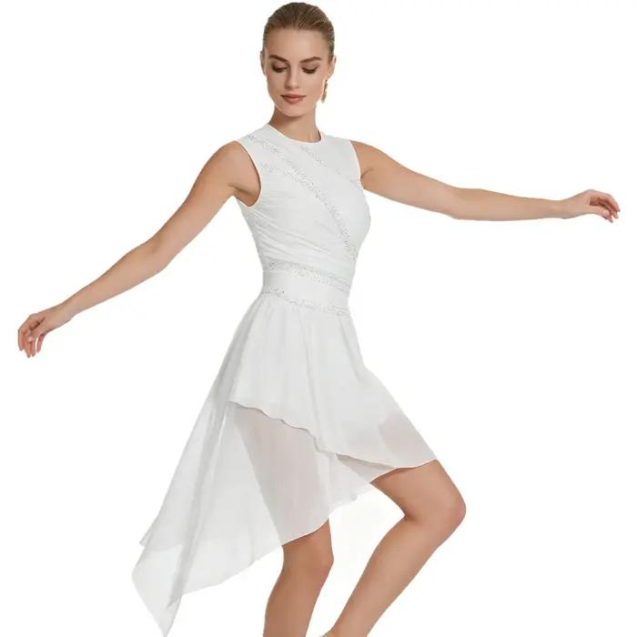 Robe Justaucorps de Danse Classique Brillante Strass pour Femmes Patinage Artistique Occasions Spéciales