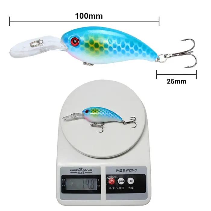 1 pièces leurre de pêche manivelle 10 cm 14.8g flottant Wobbler appât dur artificiel longue coulée b