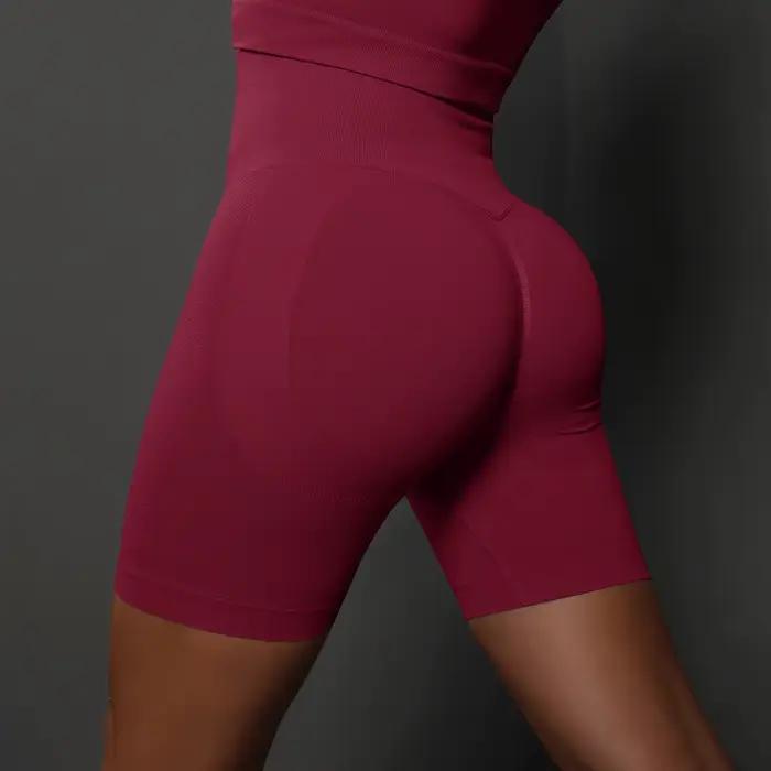 Shorts de Yoga Femmes Taille Haute Push-Up - Sans Couture Fitness Gymnastique Cyclisme