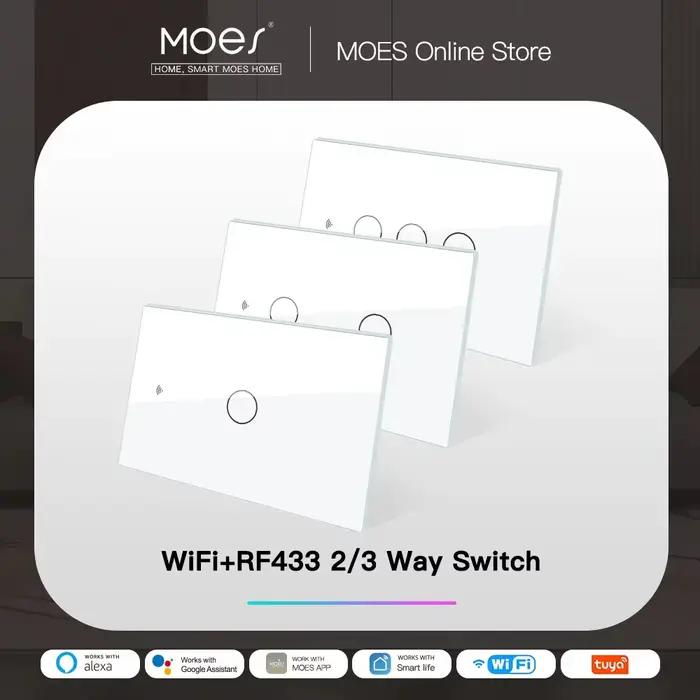 MOES-Commutateur de panneau en verre intelligent, Smart Life, Tuya App, Multi Control Association, C