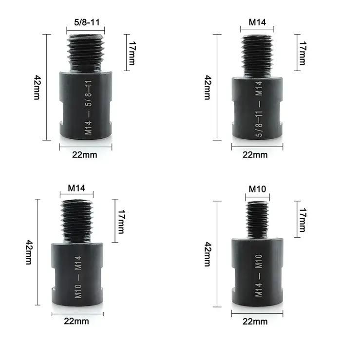 Adaptateur M14 M10 5/8-11 pouces, meuleuse d'angle, convertisseur de filetage, connecteur d'arbre ad