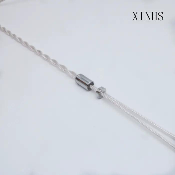 XINHS-Écouteurs filaires intra-auriculaires, placage d'argent à 2 cœurs, cuivre monocristallin, MMCX