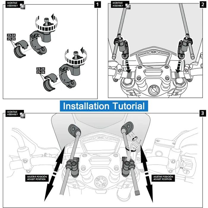 Couvercle de pare-brise universel pour moto MT07 MT09, réglable, pour HONDA CBR600RR CB1000R GXSR 60