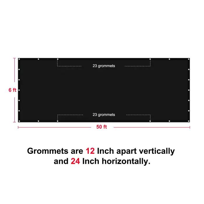 Clôture d'Intimité de 6 Pieds x 50 Pieds, Écran 90%, Ombre de Cigarage Temporaire pour Mur, Gazébo,
