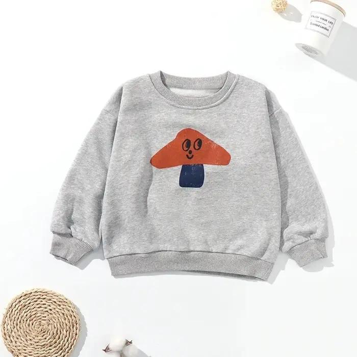 Sweat-shirt à manches longues et col rond pour enfants, coréen INS, hauts mignons pour filles et gar