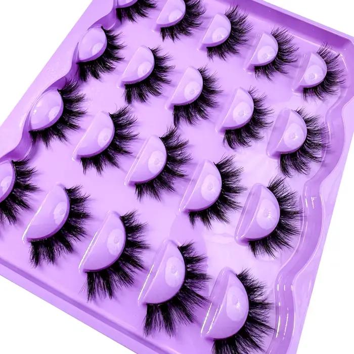 Nouveau 10 paires de faux cils naturels complets, cils épais et moelleux pour utilisation en fête, c
