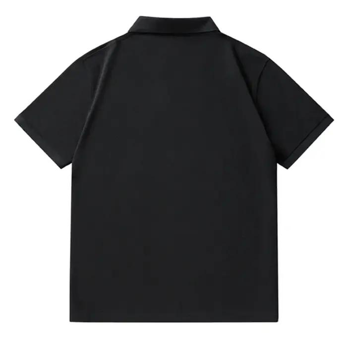 Polo surdimensionné noir 6XL 7XL pour hommes de grande taille vêtement estival ample manches courtes polyvalent occasions spéciales