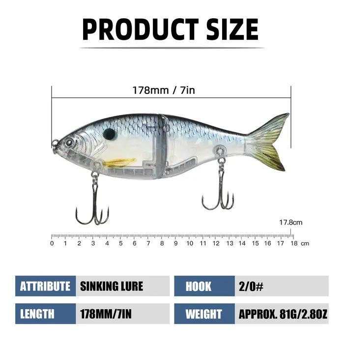 Leurre ArtiBMO Coulant pour la Pêche, Appât Artificiel, Nager, Hochet, IkInside, WobJeff, Coulissant
