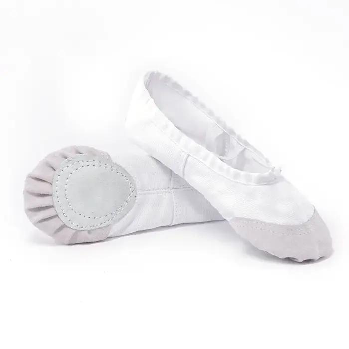Chaussures de danse ballet en toile noir blanc - Zapatos de punta pour enfants et femmes gym yoga