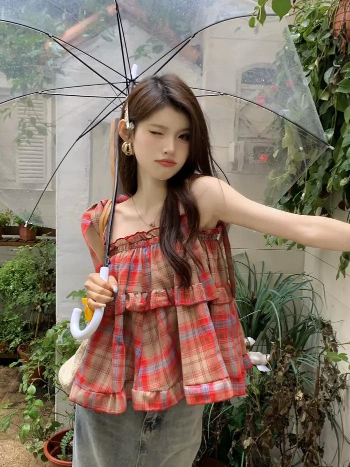 Y2K femmes chaudes été Acubi japon Vintage Gyaru réservoirs et Camis à lacets vert haut court à carr