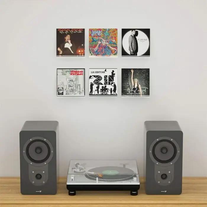 Présentoir de disques en acrylique de 4/7/12 pouces, étagère murale transparente en vinyle, étagères