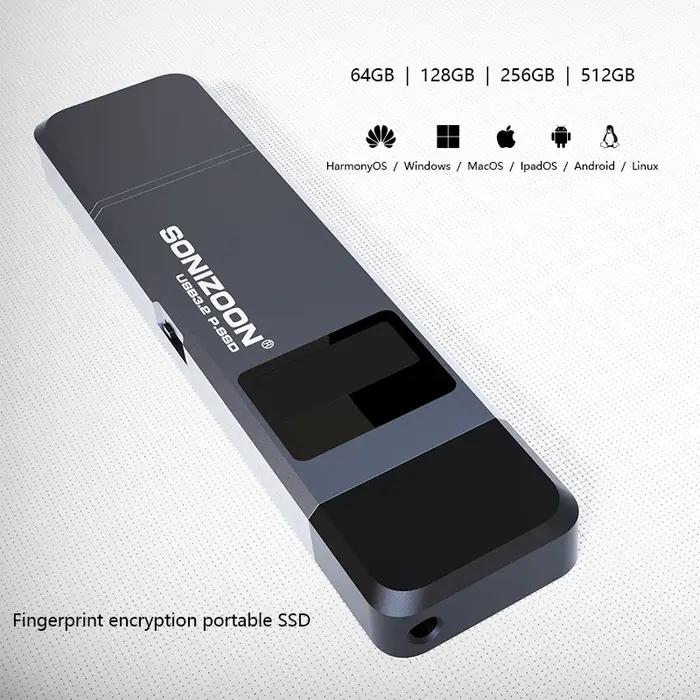 Cryptage d'empreintes digitales SSD Portable 128/256/512GBWrite fonction de Protection clé USB à sem