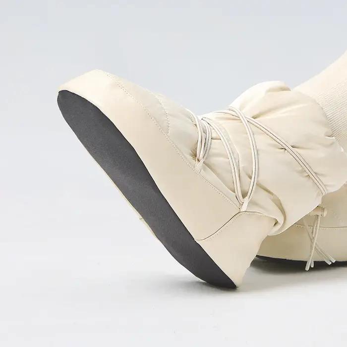 Bottes de ballet montantes chaudes pour femmes et filles - Poignets élastiques noires pour ballerines d'hiver