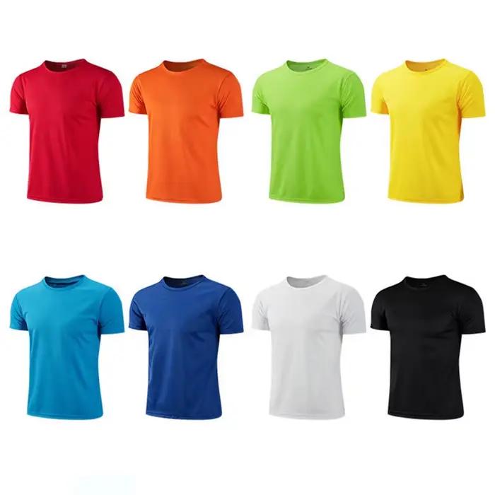 T-Shirt de Sport multicolore à manches courtes, séchage rapide, maillots de gymnastique, chemise de