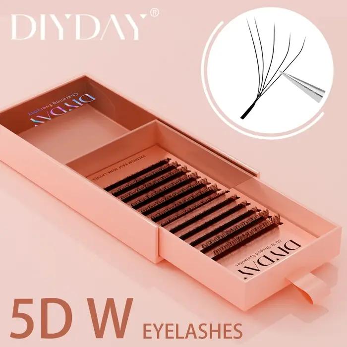 DIYDAY Extension de cils en forme de W 3d 4d 5d 6d 7d 8d W cils naturels doux préfabriqués effet de