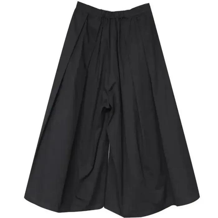 Pantalon Hakama ample à 7 points, Style gothique foncé, nouvelle tendance, jambes larges, sans genre
