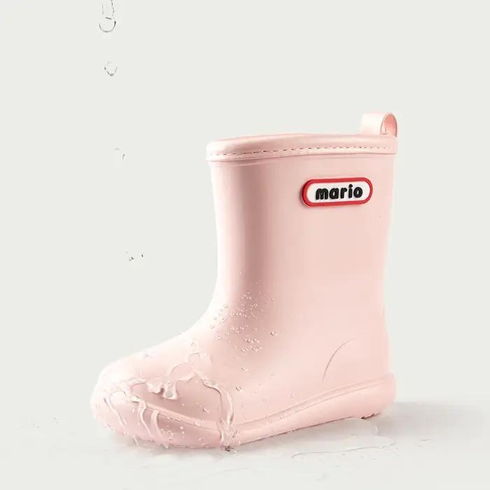 Bottes de pluie imperméables pour enfants, chaussures d'eau mignonnes, joyeux Mario, extérieur, garç