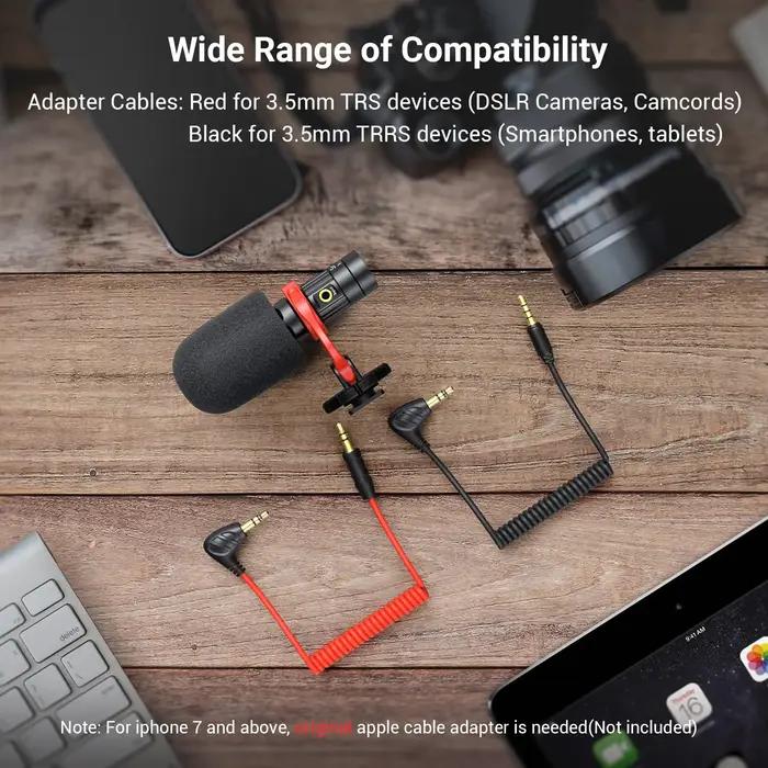 SmallRig S20 Microphone sur caméra avec Microphone vidéo à montage anti-choc micro stéréo pour appar