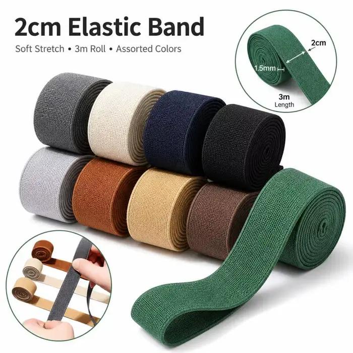Brique élastique de 3 mètres en caoutchouc coloré pour couture, décoration et bricolage pour la maison et les accessoires vestimentaires occasions spéciales
