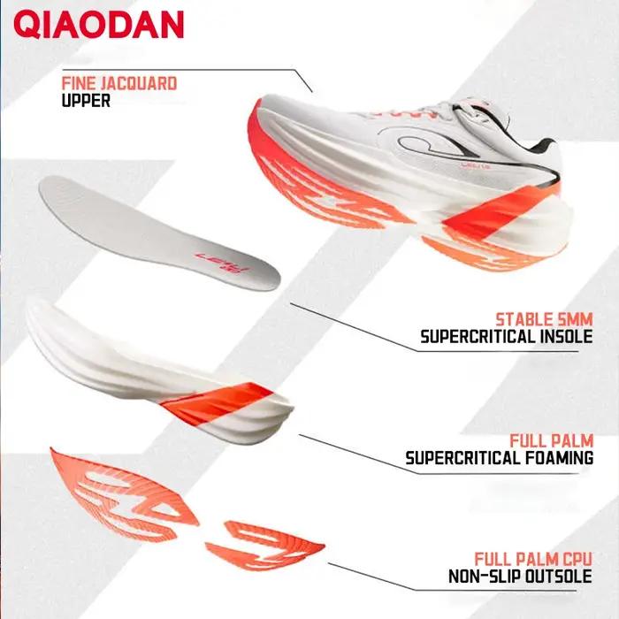 Chaussures de course QIAODAN TG1.0 pour hommes 2026 Marathon, baskets de course à rebond, tige en ma