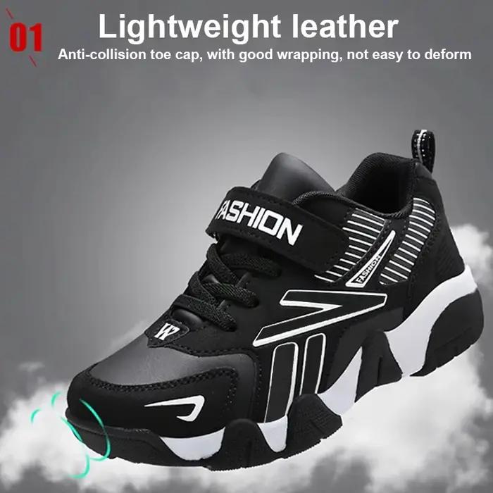 Chaussures de course confortables en cuir pour enfants, baskets légères, chaussures de tennis pour g