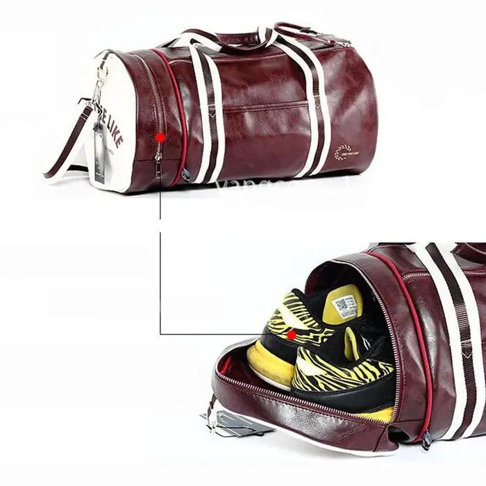Sac de Sport en cuir imperméable pour femmes et hommes, sacs à bandoulière avec poche de rangement p