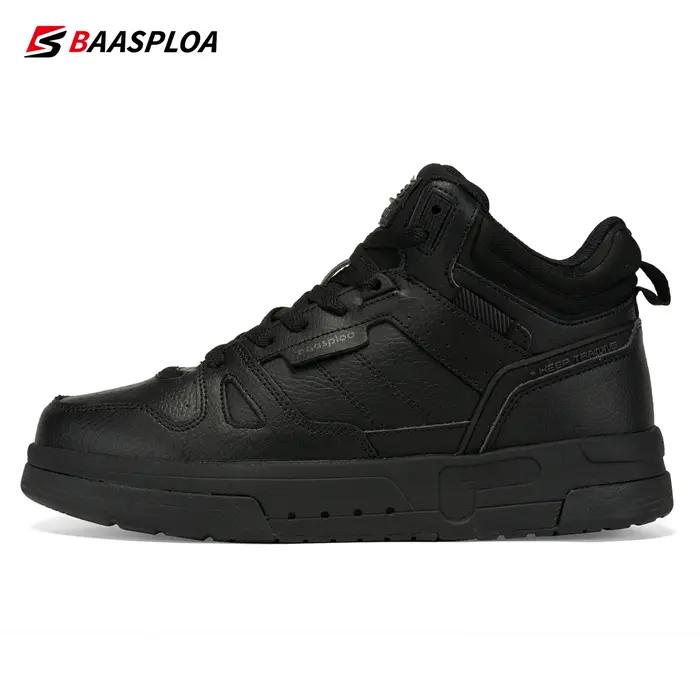Chaussures d'hiver Baasploa pour hommes - Bottines épaisses imperméables et antidérapantes pour marche