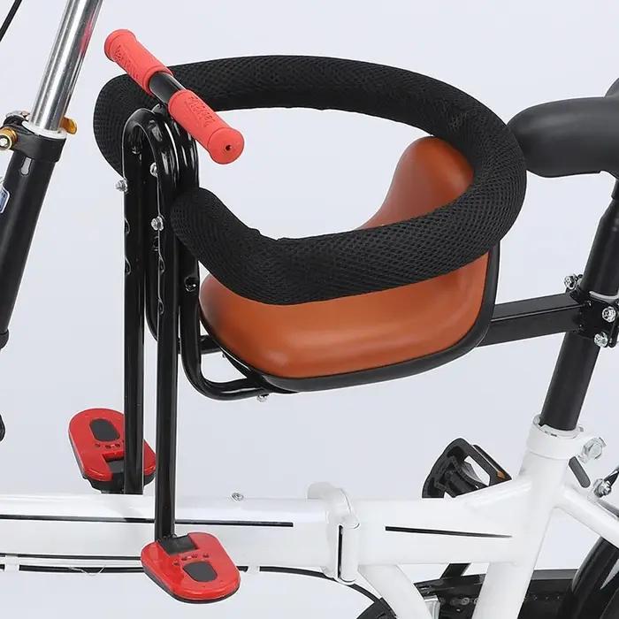 Siège de vélo pour enfant avec barrière de sécurité rembourré réglable pour vélo de route occasions familiales sorties en plein air
