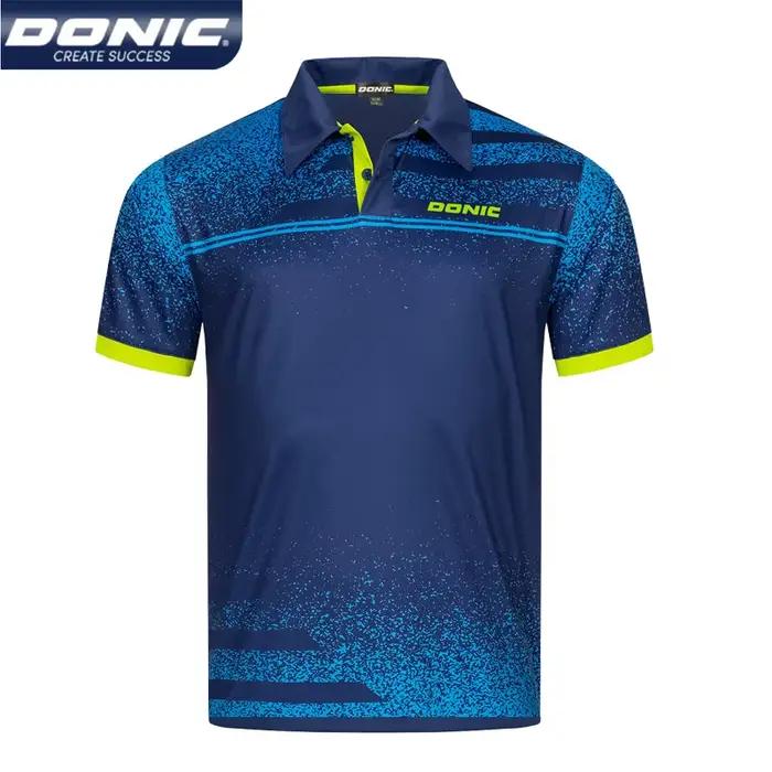 Maillot de tennis de table pour homme et femme, col rond, revers, séchage rapide, t-shirt de sport,