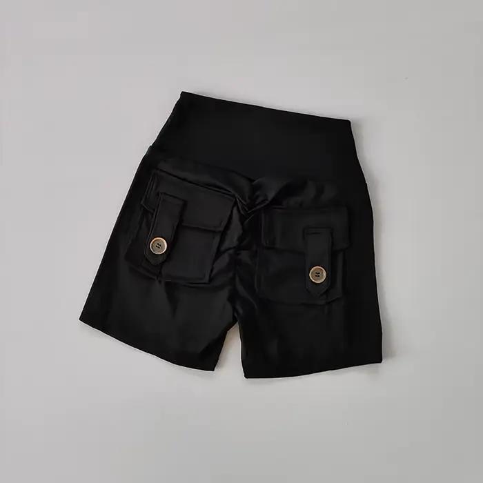 Short fitness taille haute sans couture femme - Pantalon levage hanche serré sport course danse