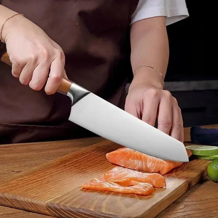 Ensemble de couteaux de cuisine japonais en acier inoxydable, filet de poisson, couperet à viande, c
