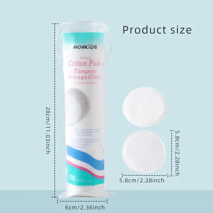 Tampons démaquillants circulaires doux et respirants, 100 pièces, tampons en coton texturés double f