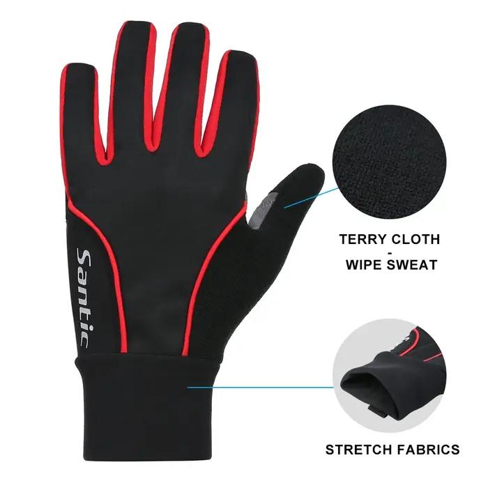 Santic-Gants de cyclisme coupe-vent pour hommes, gants thermiques pour hommes, gants de moto, gants
